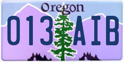 OR license plate 013AIB