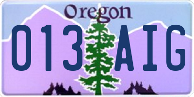 OR license plate 013AIG