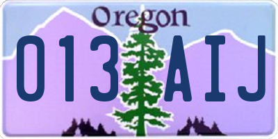 OR license plate 013AIJ