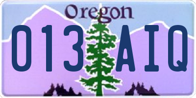 OR license plate 013AIQ