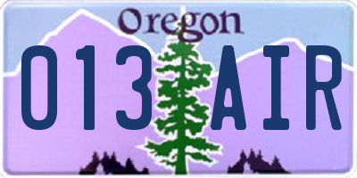 OR license plate 013AIR