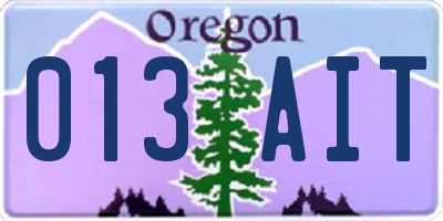 OR license plate 013AIT