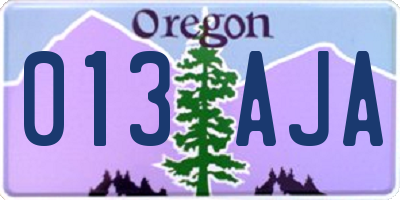 OR license plate 013AJA