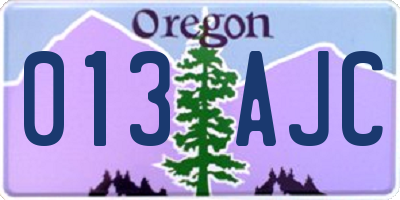 OR license plate 013AJC