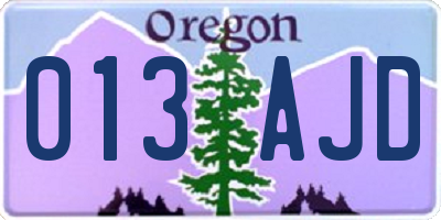 OR license plate 013AJD