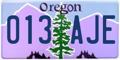 OR license plate 013AJE