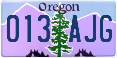 OR license plate 013AJG