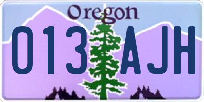 OR license plate 013AJH