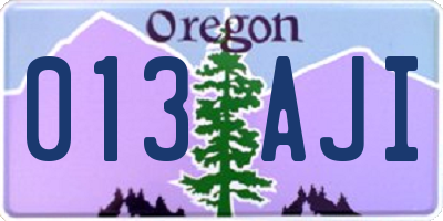 OR license plate 013AJI