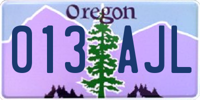 OR license plate 013AJL