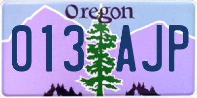 OR license plate 013AJP