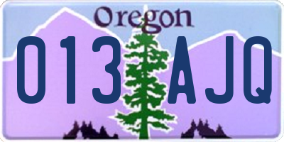 OR license plate 013AJQ