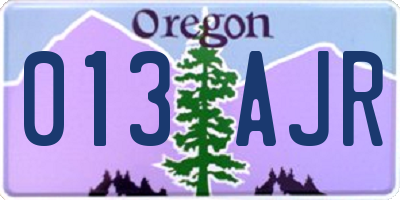 OR license plate 013AJR