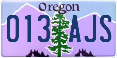 OR license plate 013AJS