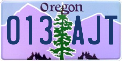 OR license plate 013AJT