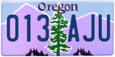 OR license plate 013AJU