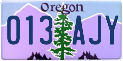 OR license plate 013AJY