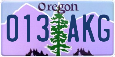 OR license plate 013AKG