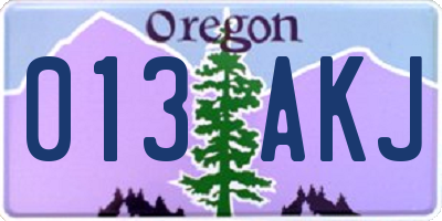 OR license plate 013AKJ