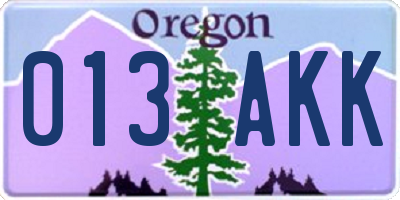 OR license plate 013AKK
