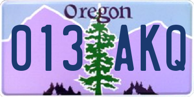 OR license plate 013AKQ