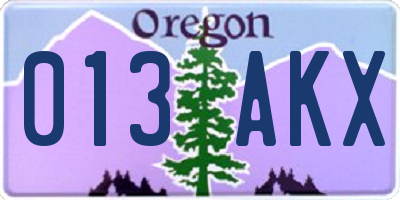OR license plate 013AKX