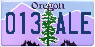 OR license plate 013ALE
