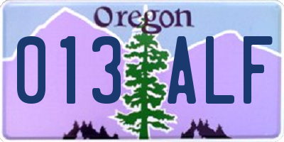 OR license plate 013ALF
