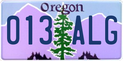 OR license plate 013ALG