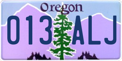 OR license plate 013ALJ