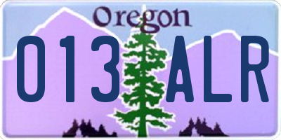 OR license plate 013ALR