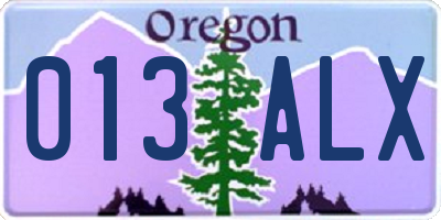 OR license plate 013ALX