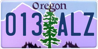 OR license plate 013ALZ