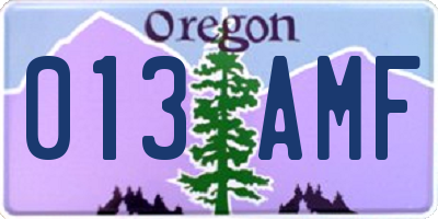 OR license plate 013AMF