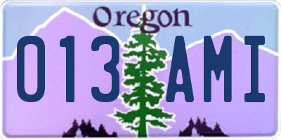 OR license plate 013AMI