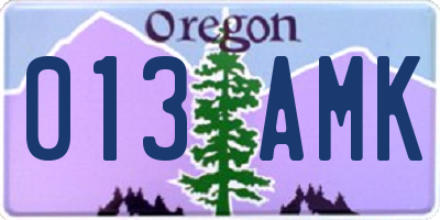 OR license plate 013AMK