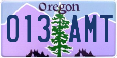 OR license plate 013AMT