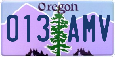 OR license plate 013AMV