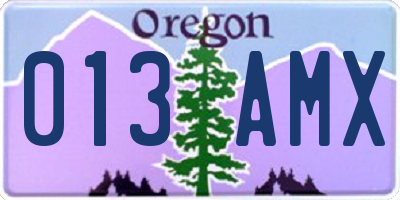 OR license plate 013AMX