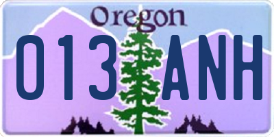 OR license plate 013ANH