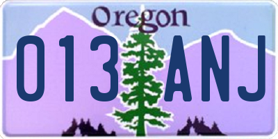 OR license plate 013ANJ