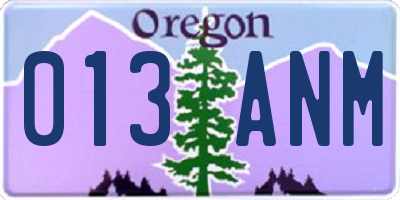 OR license plate 013ANM