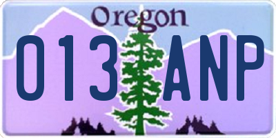 OR license plate 013ANP