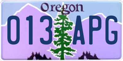 OR license plate 013APG