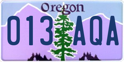 OR license plate 013AQA