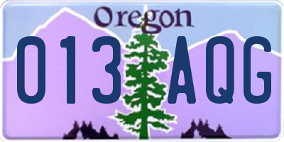 OR license plate 013AQG