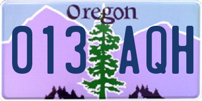 OR license plate 013AQH