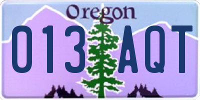 OR license plate 013AQT