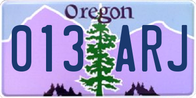 OR license plate 013ARJ