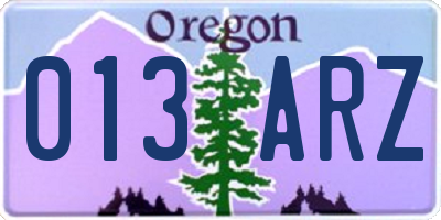 OR license plate 013ARZ